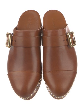 Chloé Leather Studded Accents Mules