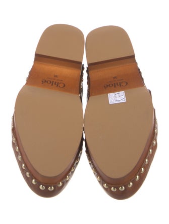 Chloé Leather Studded Accents Mules