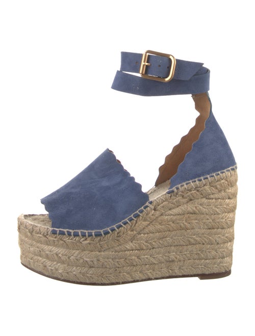 Chloé Suede Scalloped Accent Espadrilles