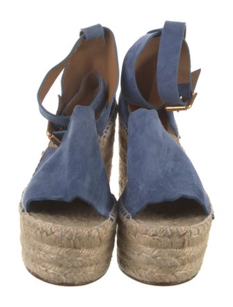 Chloé Suede Scalloped Accent Espadrilles