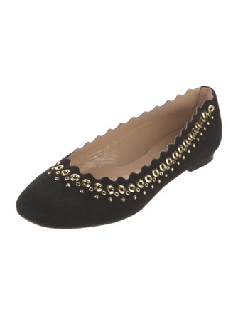 Chloé Suede Studded Accents Flats