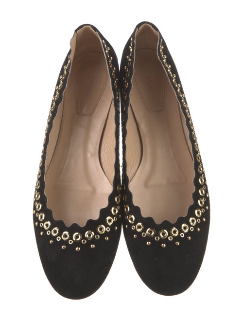 Chloé Suede Studded Accents Flats