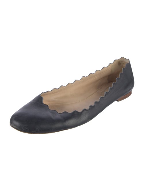 Chloé Leather Scalloped Accent Ballet Flats