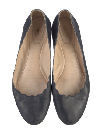 Chloé Leather Scalloped Accent Ballet Flats