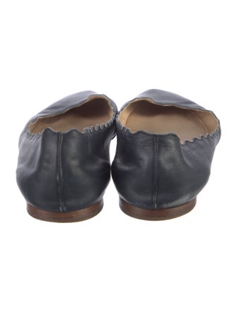Chloé Leather Scalloped Accent Ballet Flats