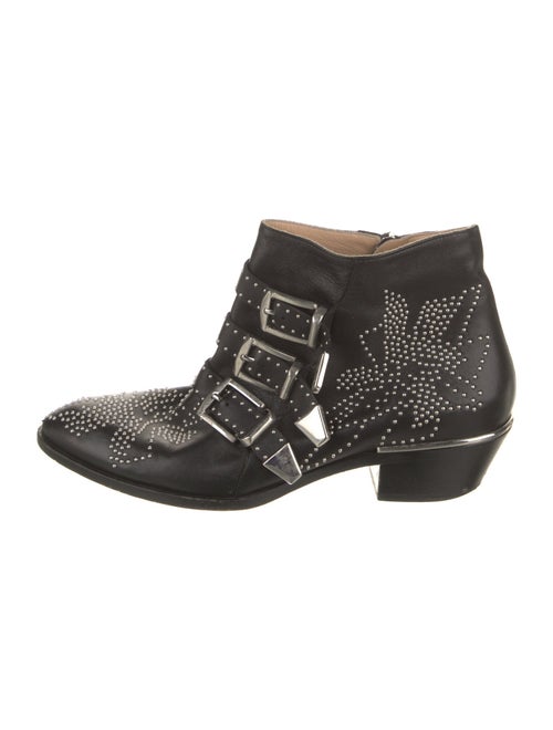 Chloé Leather Studded Accents Western Boots