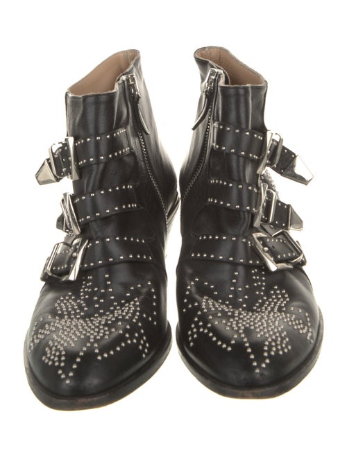 Chloé Leather Studded Accents Western Boots