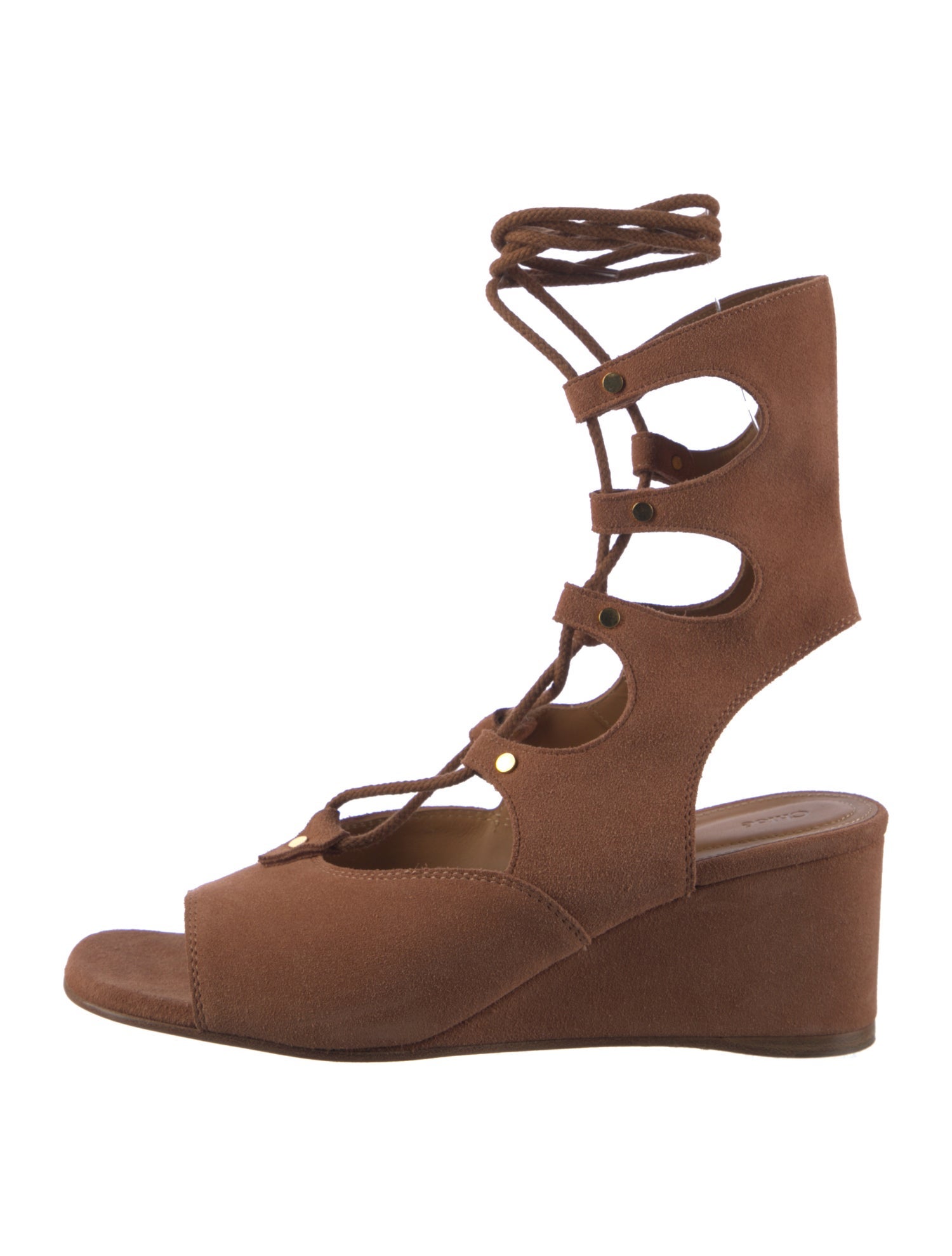 Chloé Suede Studded Accents Gladiator Sandals