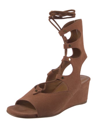 Chloé Suede Studded Accents Gladiator Sandals