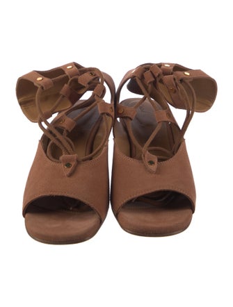 Chloé Suede Studded Accents Gladiator Sandals