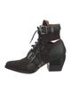 Chloé Suede Leather Trim Embellishment Lace-Up Boots