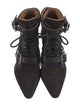 Chloé Suede Leather Trim Embellishment Lace-Up Boots