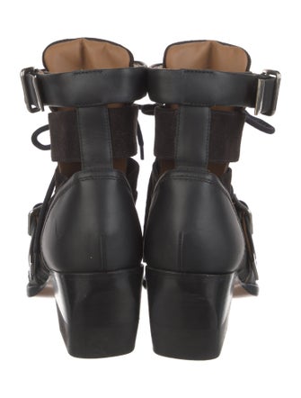 Chloé Suede Leather Trim Embellishment Lace-Up Boots