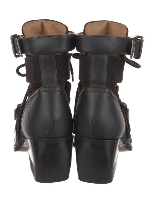 Chloé Suede Leather Trim Embellishment Lace-Up Boots