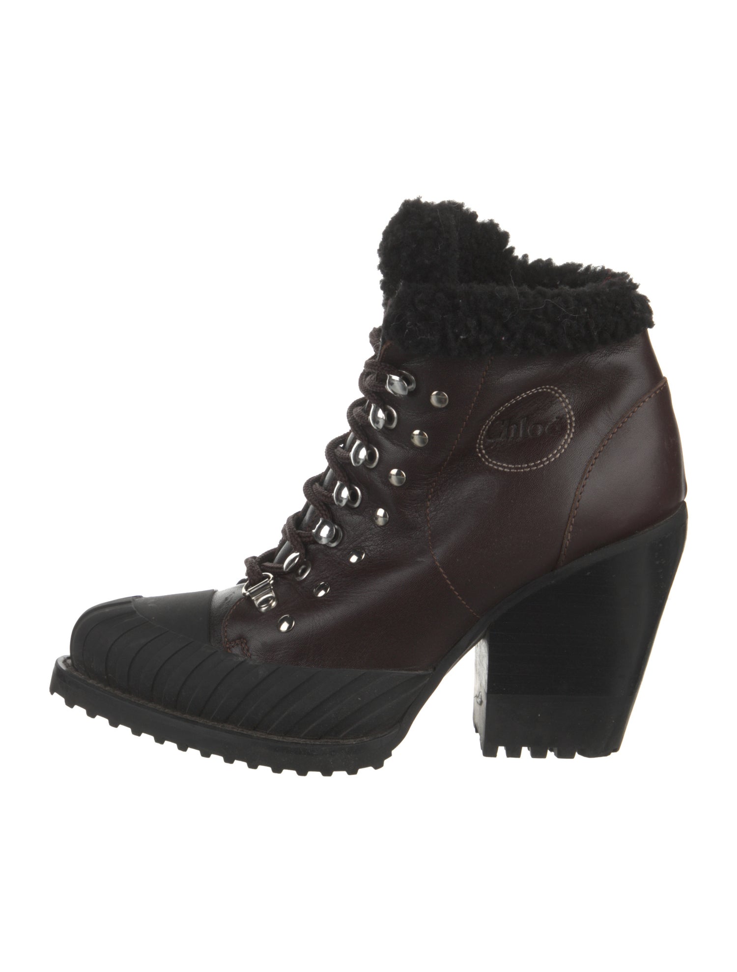 Chloé Leather Combat Boots