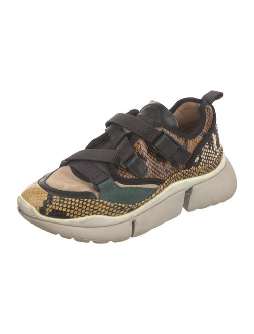 Chloé Leather Animal Print Sneakers