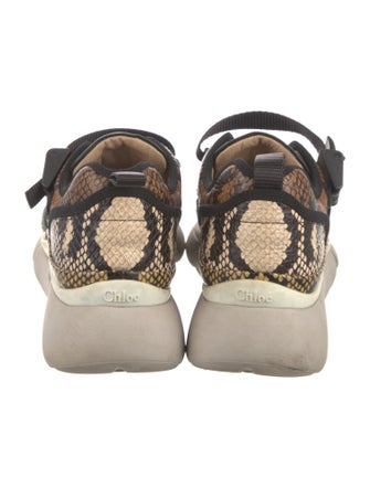Chloé Leather Animal Print Sneakers