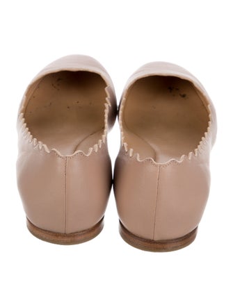 Chloé Leather Scalloped Accent Ballet Flats