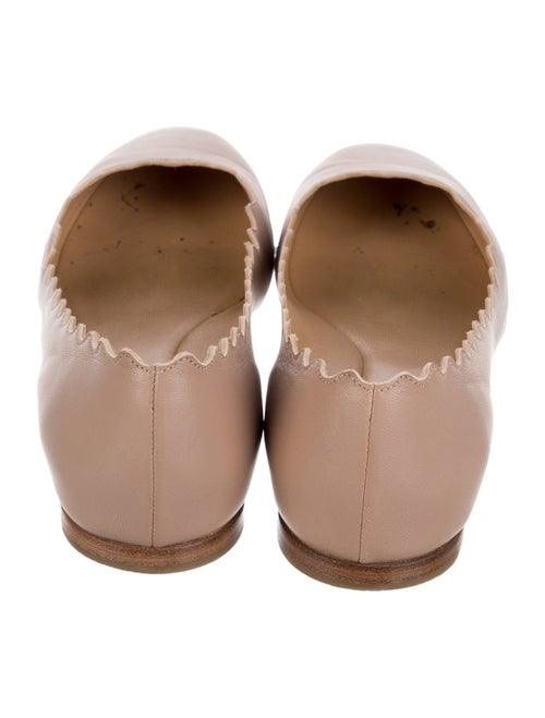 Chloé Leather Scalloped Accent Ballet Flats