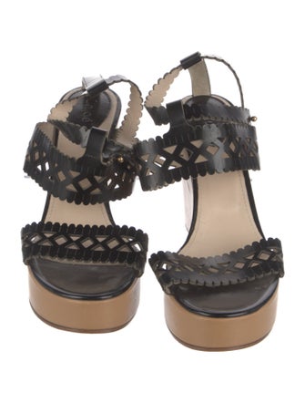Chloé Leather Lasercut Accents Sandals