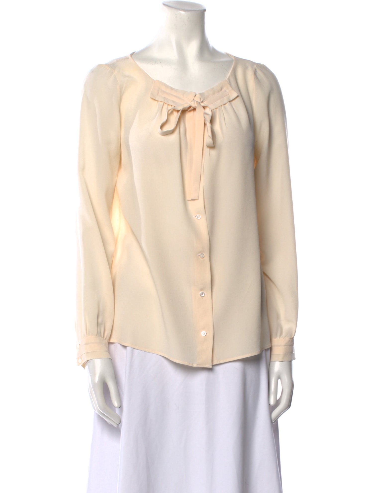 Chloé Silk Scoop Neck Button-Up Top