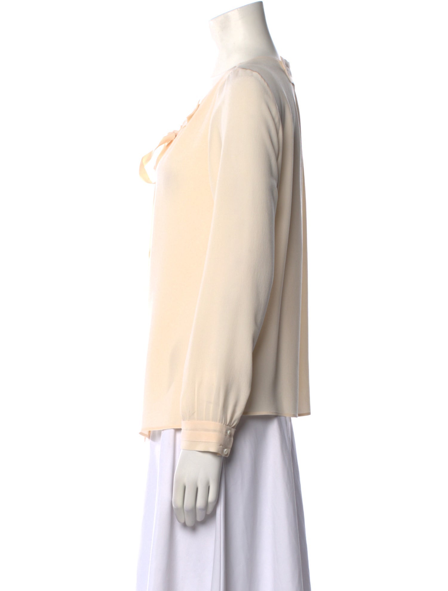 Chloé Silk Scoop Neck Button-Up Top