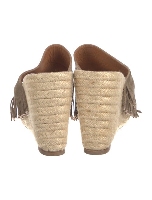 Chloé Suede Fringe Trim Accent Espadrilles