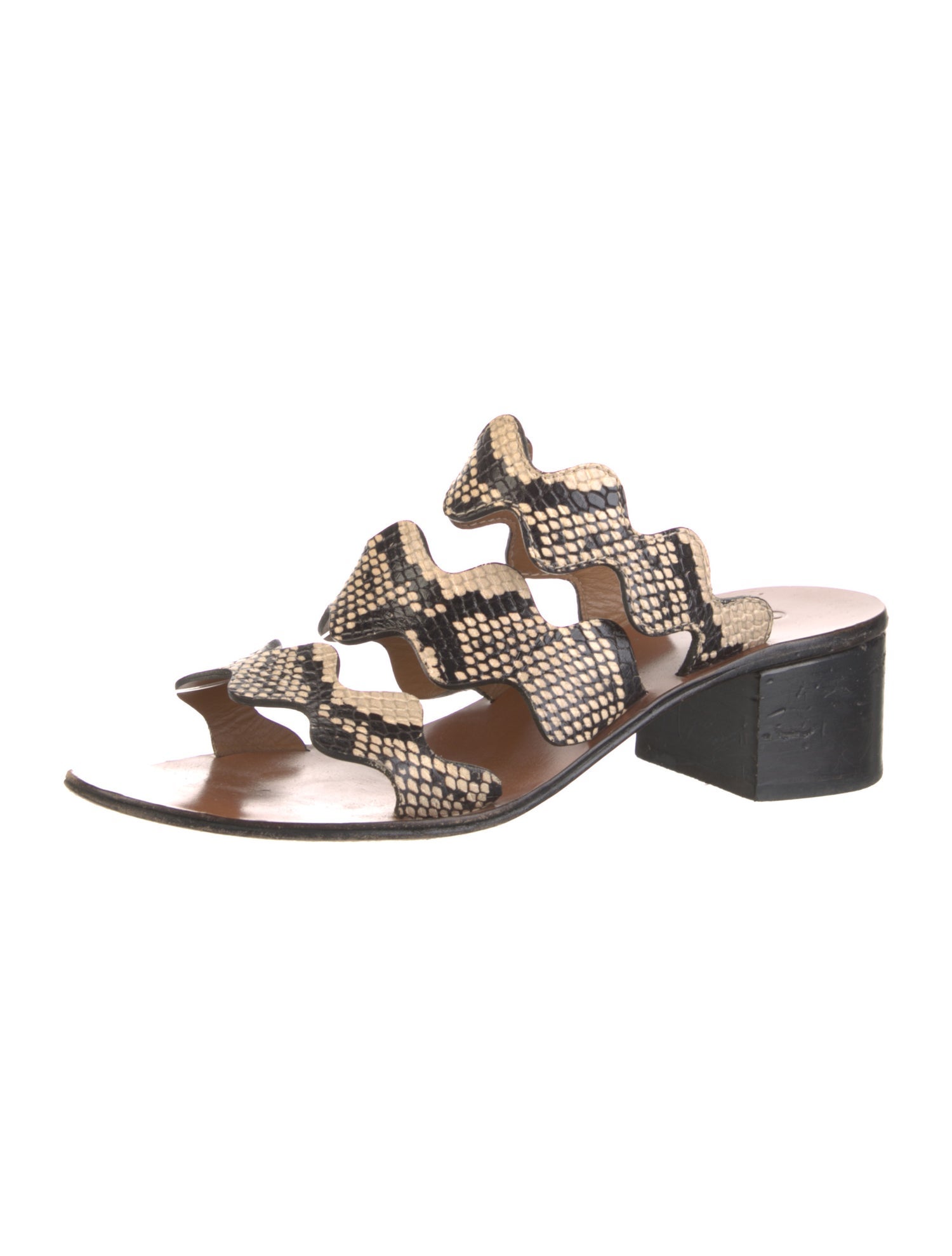 Chloé Leather Animal Print Slides