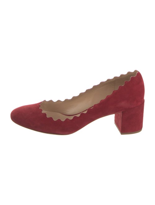 Chloé Suede Scalloped Accent Pumps