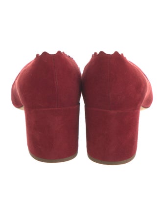 Chloé Suede Scalloped Accent Pumps