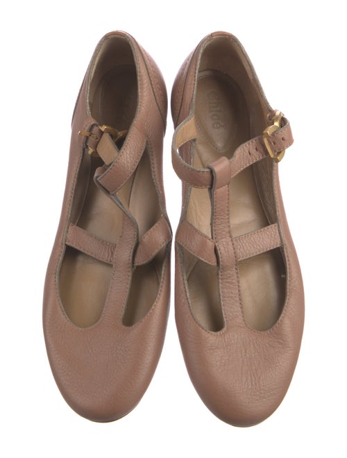 Chloé Leather Cutout Accent Mary Jane Flats