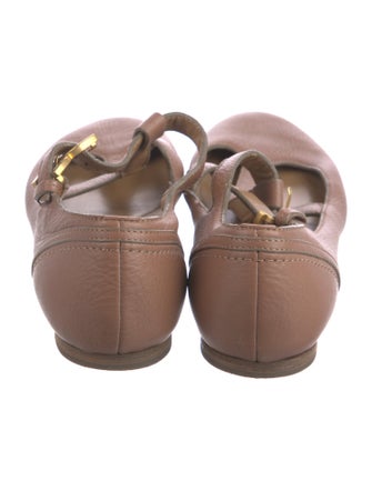 Chloé Leather Cutout Accent Mary Jane Flats