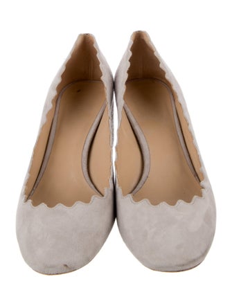 Chloé Suede Scalloped Accent Pumps