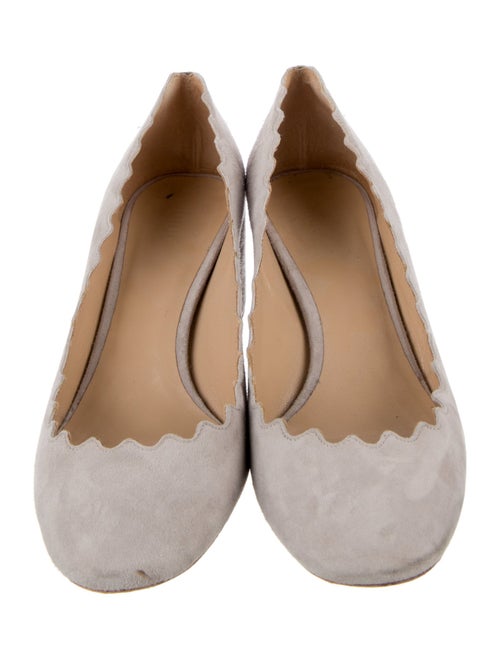 Chloé Suede Scalloped Accent Pumps