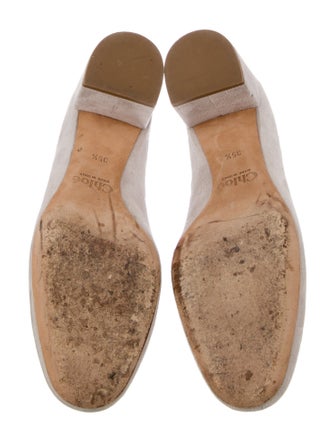 Chloé Suede Scalloped Accent Pumps