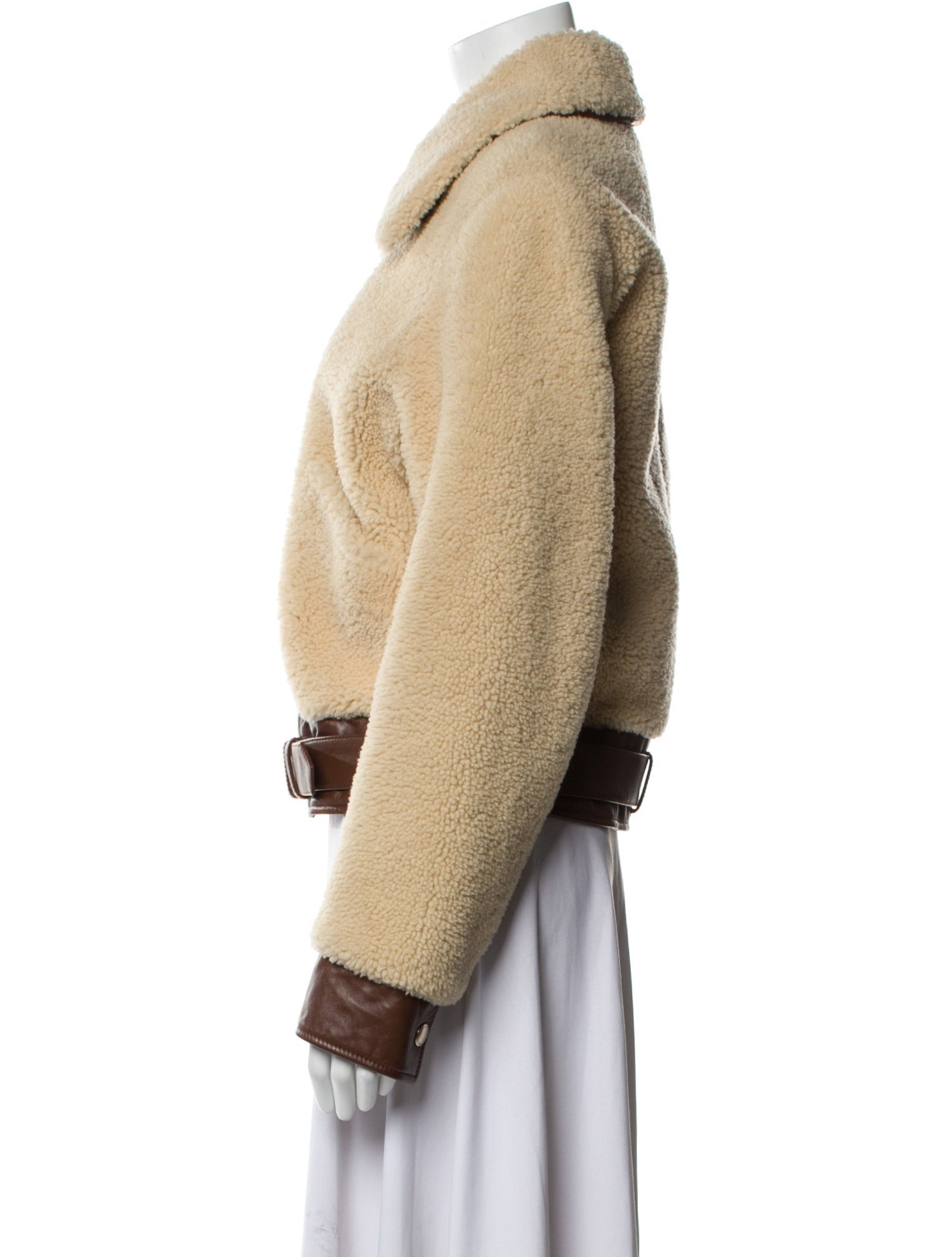 Chloé Shearling Colorblock Pattern Fur Jacket