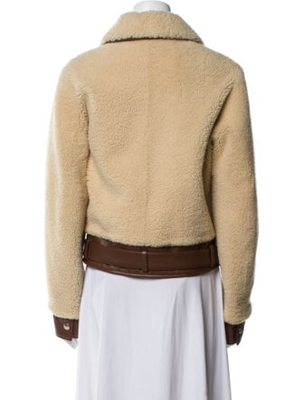 Chloé Shearling Colorblock Pattern Fur Jacket