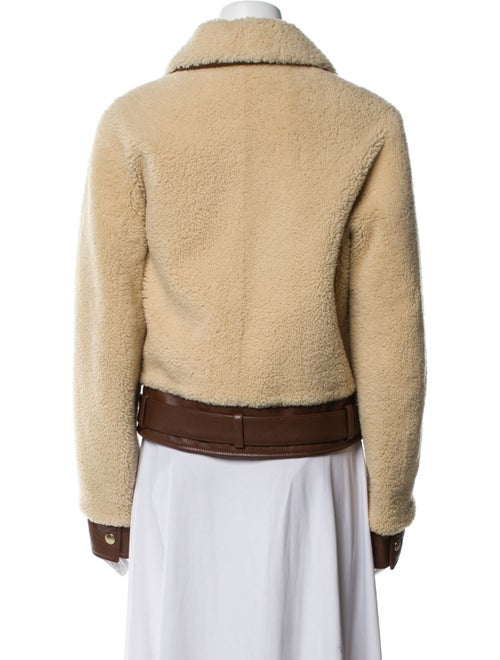 Chloé Shearling Colorblock Pattern Fur Jacket