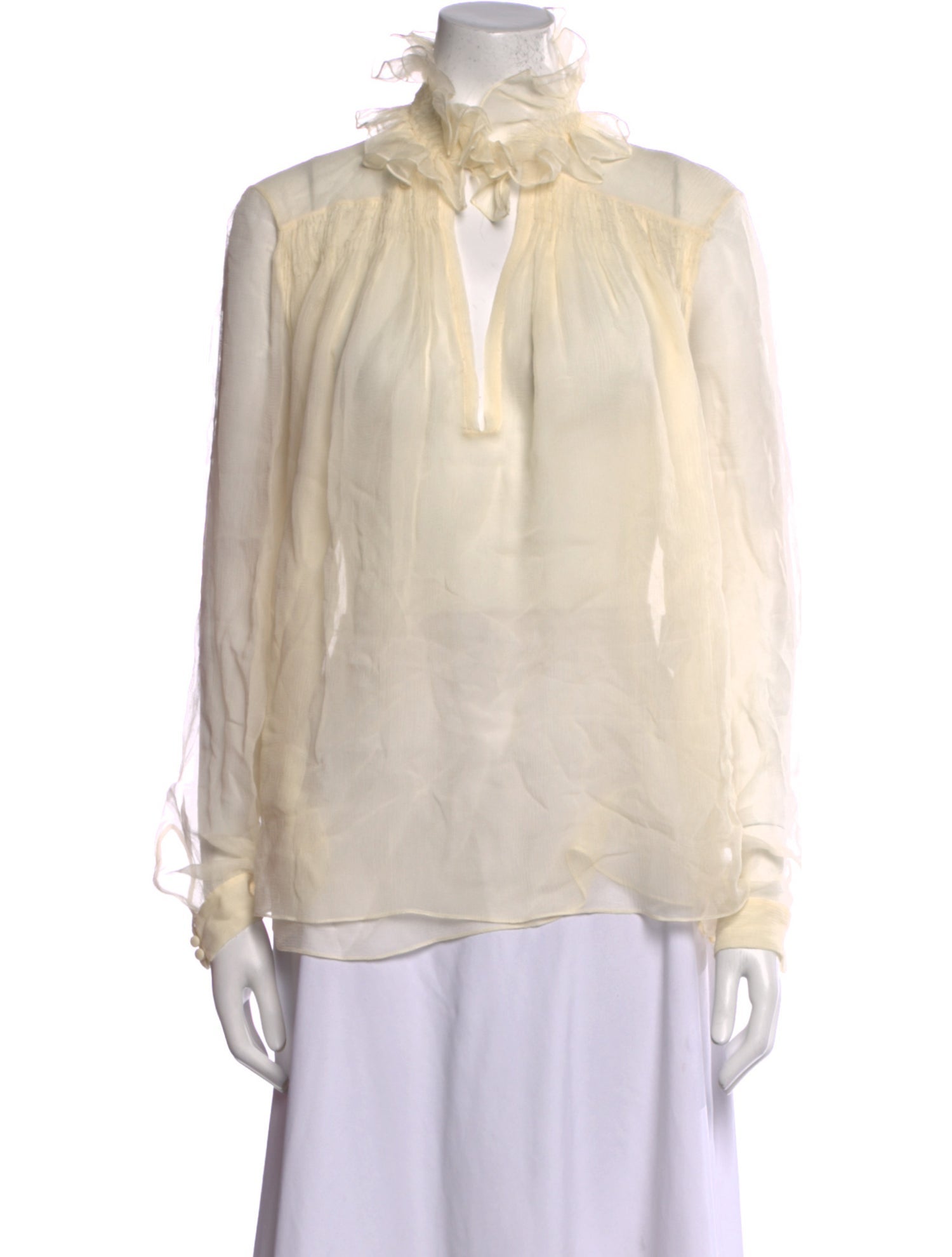 Chloé Silk Mock Neck Blouse