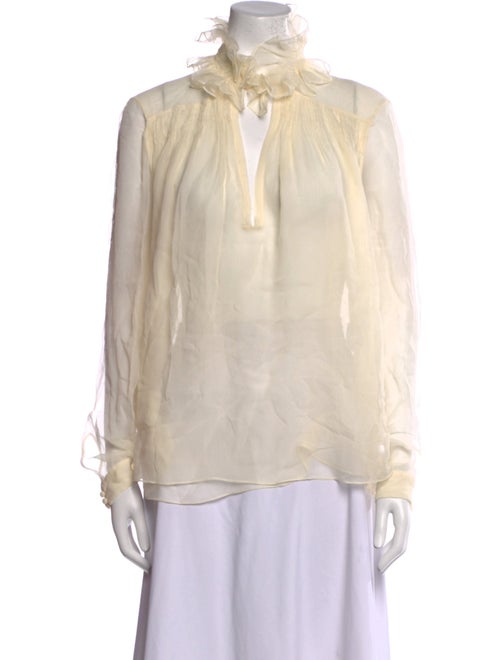 Chloé Silk Mock Neck Blouse