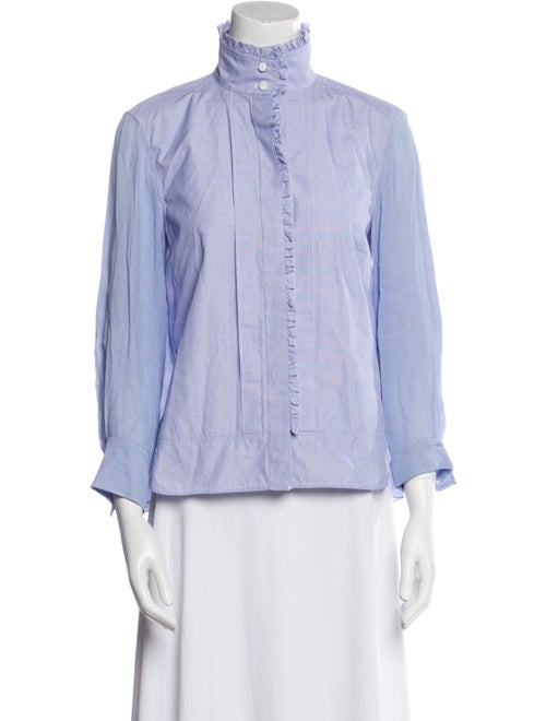 Chloé Mock Neck Three-Quarter Sleeve Blouse