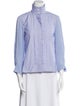 Chloé Mock Neck Three-Quarter Sleeve Blouse