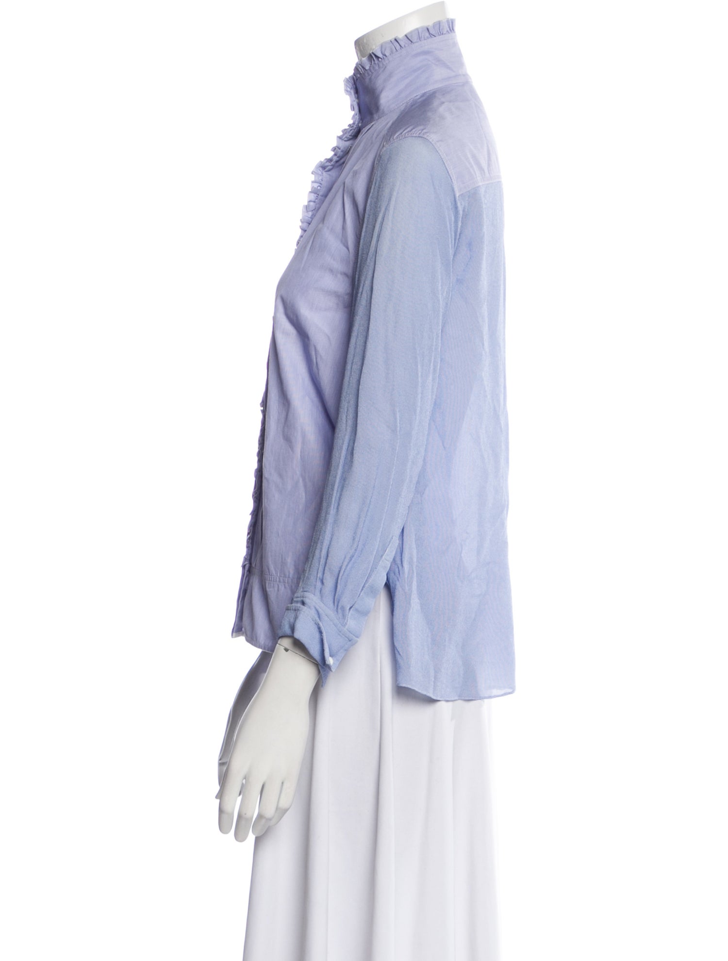 Chloé Mock Neck Three-Quarter Sleeve Blouse