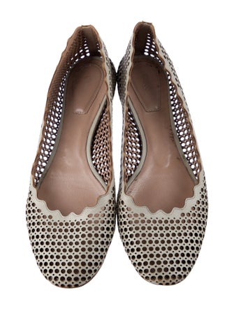 Chloé Leather Lasercut Accents Ballet Flats