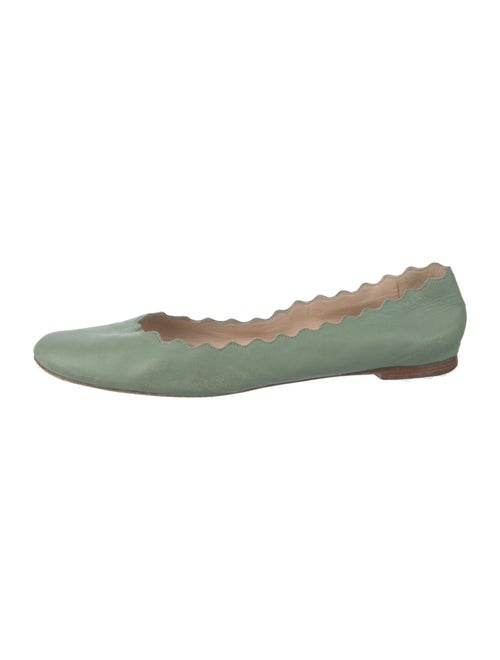 Chloé Leather Scalloped Accent Flats