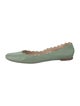 Chloé Leather Scalloped Accent Flats