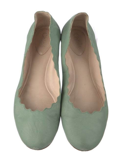 Chloé Leather Scalloped Accent Flats