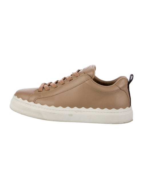 Chloé Leather Scalloped Accent Sneakers