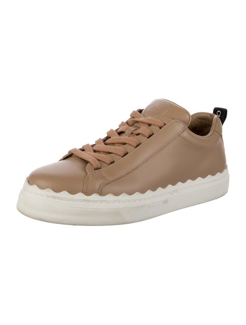 Chloé Leather Scalloped Accent Sneakers