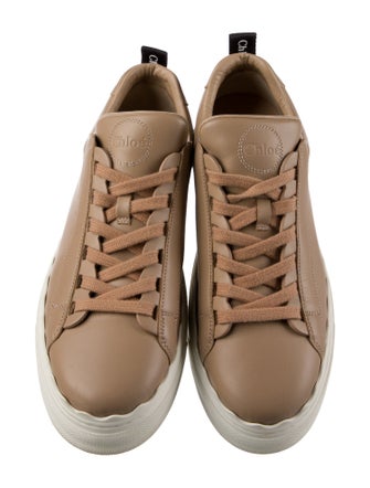 Chloé Leather Scalloped Accent Sneakers